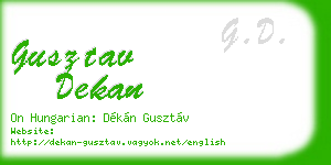gusztav dekan business card
