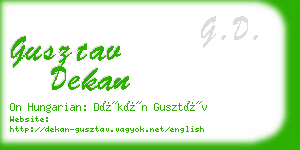 gusztav dekan business card